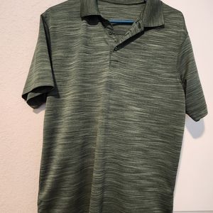 Men's Haggar green polo-style shirt. Size Medium.